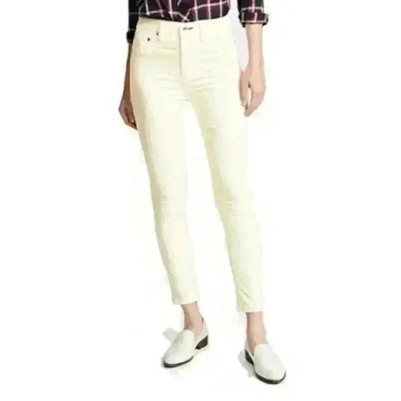 RAG & BONE HIGH RISE VELVET SKINNY JEAN ANT WHITE BONE SIZE 25 - Picture 1 of 8